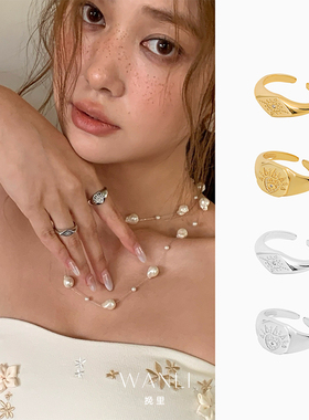 挽里复古恶魔之眼戒指高保色高级感轻奢小众时尚精致印章指环饰品