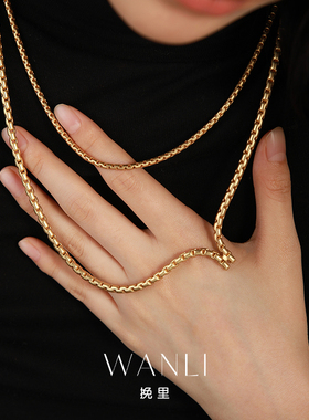 挽里冷淡风双层线条项链