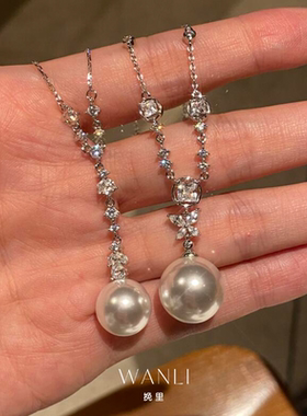 蝴蝶锆石珍珠项链轻奢小众