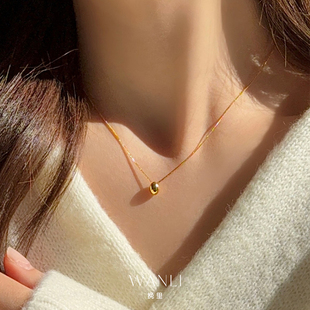 挽里小金珠纯银豆豆项链女轻奢高级感秋冬小众设计日常精致毛衣链