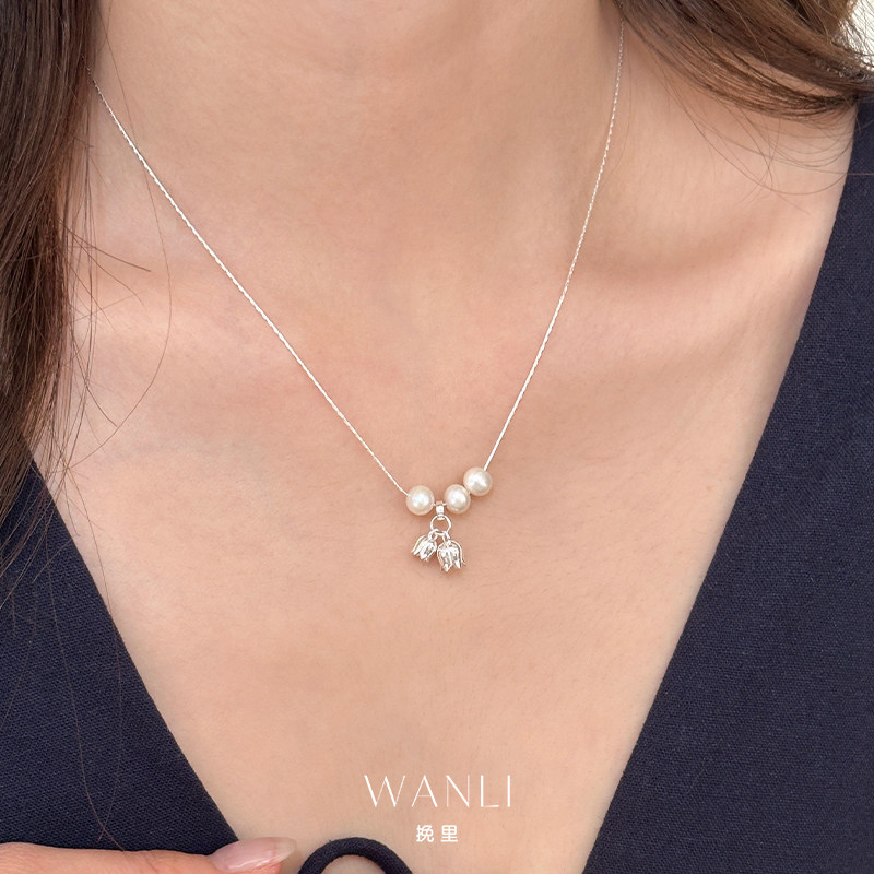 挽里纯银珍珠铃兰项链颈链夏天配裙子2026新款爆款小巧日常百搭女