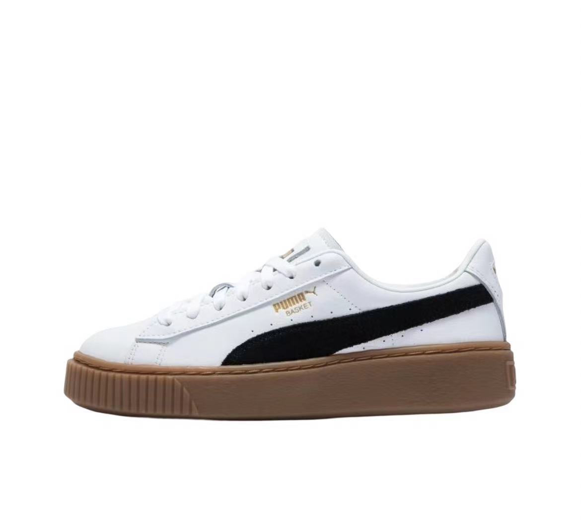 PUMA Cali Dream Lth 百搭舒适 防滑 低帮 板鞋 女款 白米
