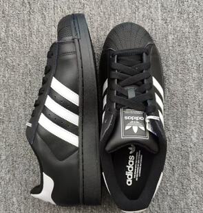 adidas阿迪达斯贝壳头男女鞋情侣Superstar2黑贝壳鞋低帮休闲板鞋