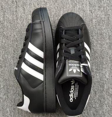 adidas阿迪达斯贝壳头男女鞋情侣Superstar2黑贝壳鞋低帮休闲板鞋