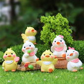 呆萌小鸭子潮玩盲盒小玩偶微景观桌面车载diy装 饰品治愈系小摆件