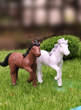 仿真动物小马骏马手办多肉造景