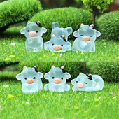 卡通小奶牛玩偶潮玩盲盒玩具微缩仿真动物模型创意微景观摆件礼物