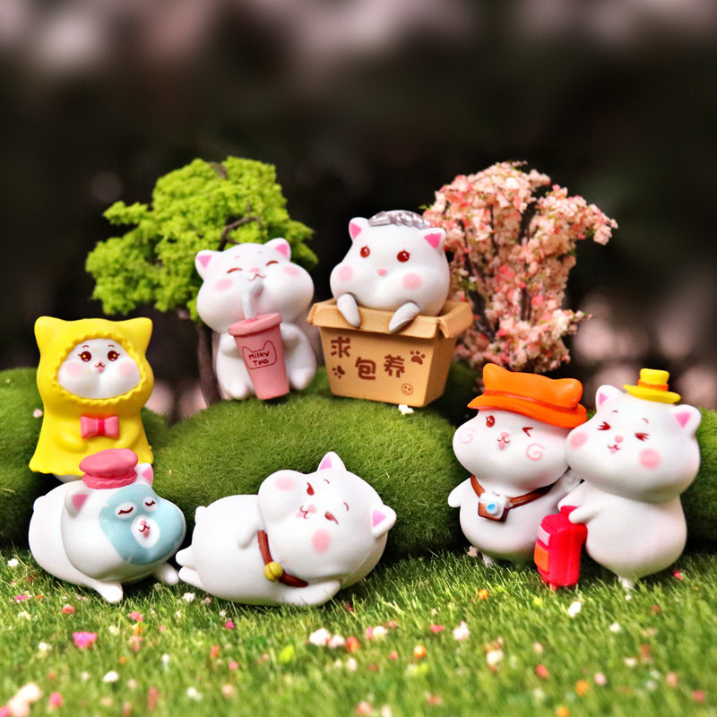 可爱卡通小猫咪手办盲盒玩偶微景观桌面装饰品治愈系摆件礼物礼品