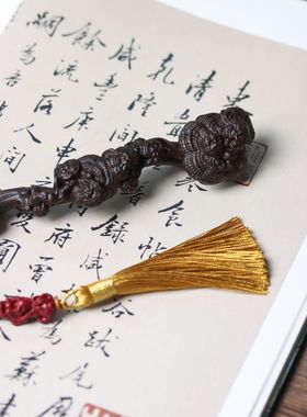 越南沉香木质精工雕刻灵芝手把摆件DIY盘文玩如意男女款工艺礼品