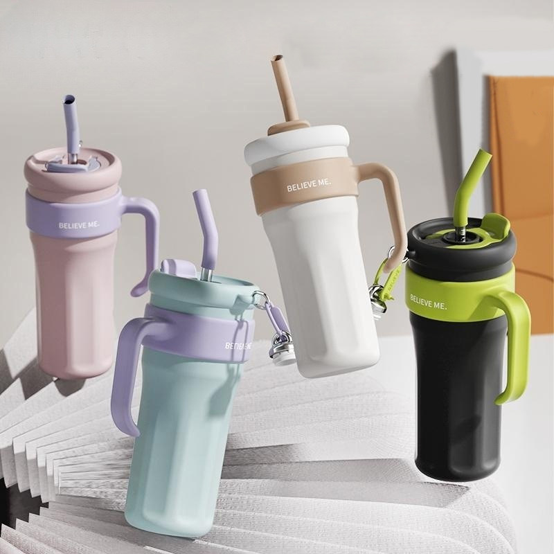 保温杯男生女生不锈钢大容量吸管高颜值316食品级保温巨无霸水杯