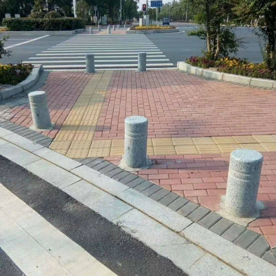 挡车石柱路障圆柱广场石头柱子大理石防撞挡车杆止车拦车柱石柱墩