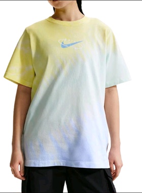 正品Nike耐克女款圆领时尚百搭渐变运动休闲短袖T恤IR7557-714