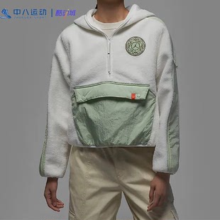 Nike耐克女子春秋保暖连帽半拉链大口袋舒适休闲卫衣FB1635 394