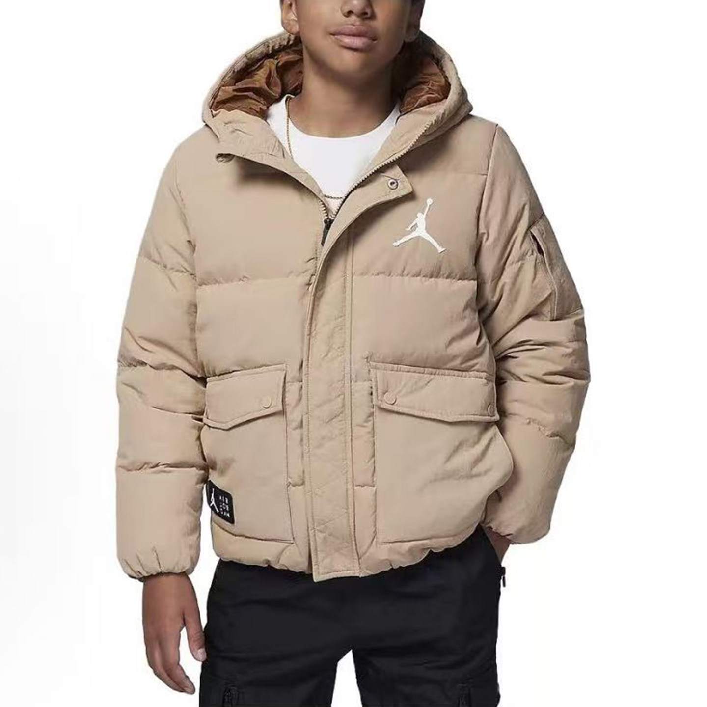 XL码Nike耐克儿童连帽拉链休闲夹克外套羽绒服FV2824-200
