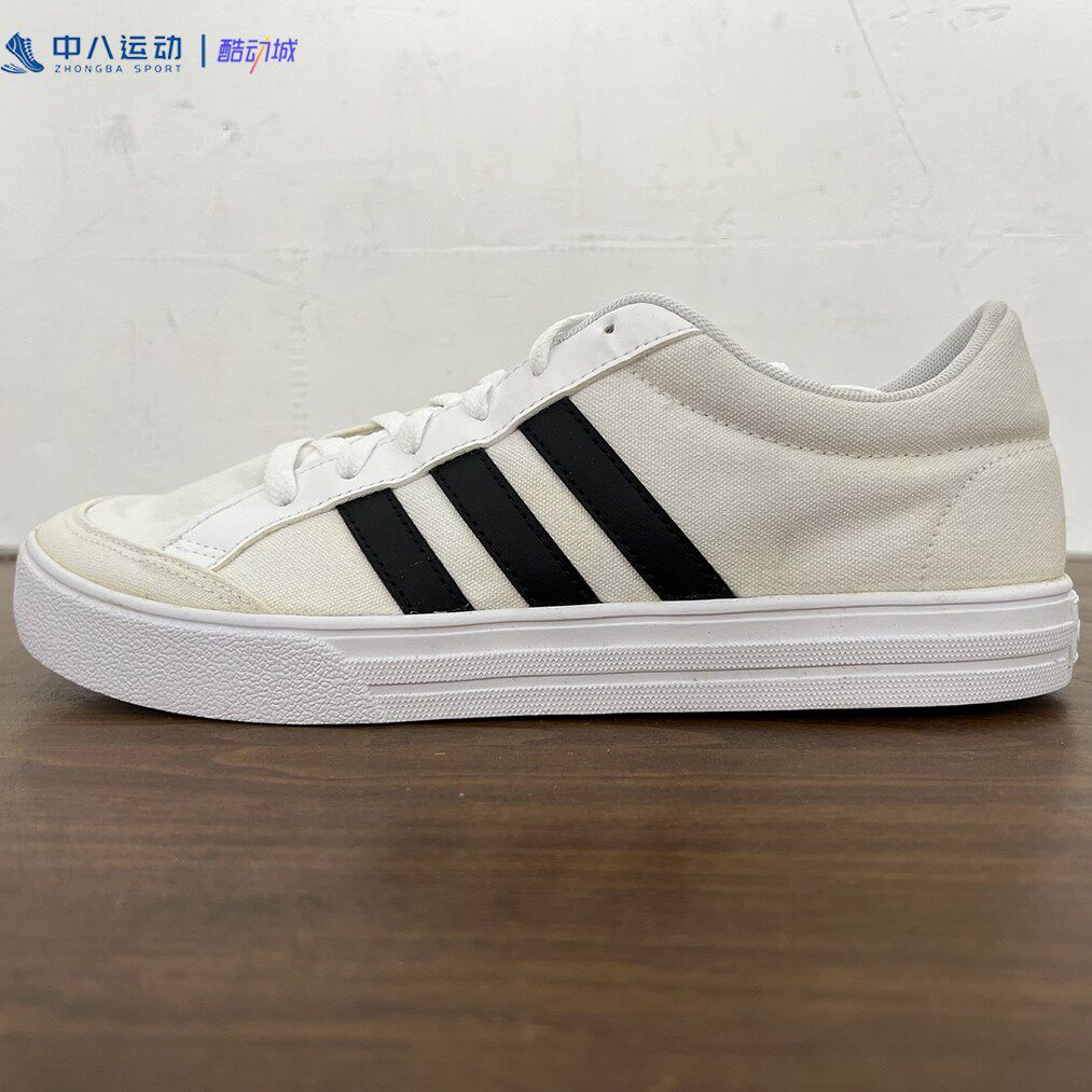 Adidas阿迪达斯Vs Set实拍防滑帆布复古百搭舒适运动休闲鞋AW3889