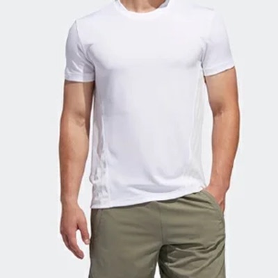 Adidas/阿迪达斯男子条纹纯色经典子母小logo休闲运动短袖FL4310