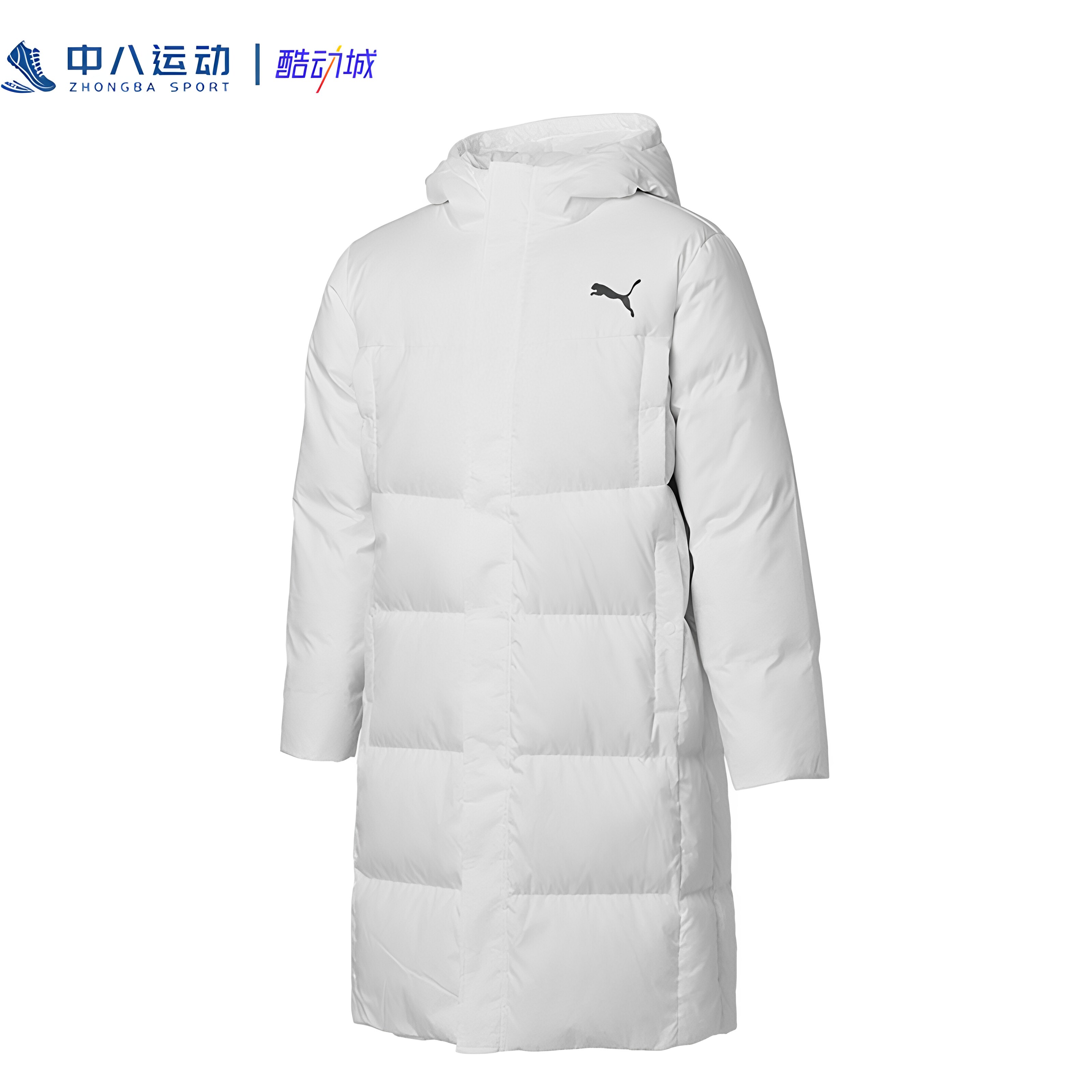 PUMA彪马休闲风综合训练长款保暖立领印花长袖羽绒服581642-02