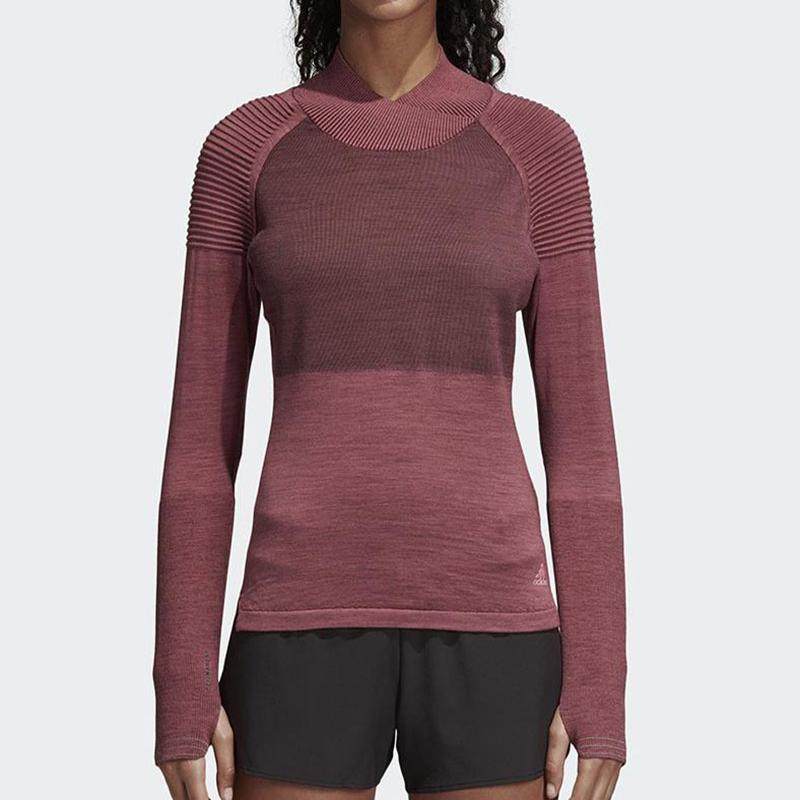 Adidas阿迪达斯舒适打底衫女透气休闲训练运动针织套头衫CY5506