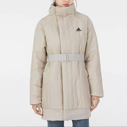 M-L码Adidas阿迪达斯女子保暖舒适高龄长款夹克外套HF0039