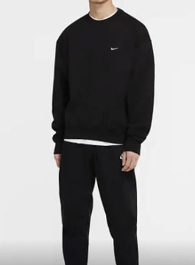 Nike耐克 男子保暖加绒针织圆领舒适套头长袖卫衣 DA0318-010