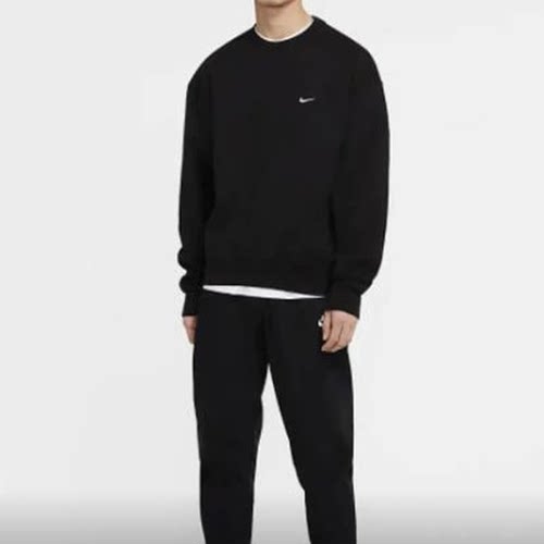 Nike耐克 男子保暖加绒针织圆领舒适套头长袖卫衣 DA0318-010
