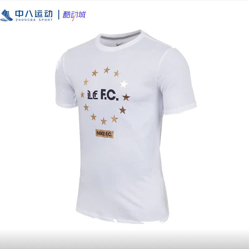 Nike耐克 F.C. 烫金logo男子圆领舒适透气运动休闲卫衣AH8520-100