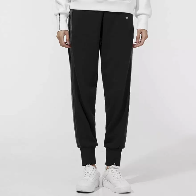 Adidas阿迪达斯三叶草女子春秋三条纹宽松收口运动休闲长裤H18036