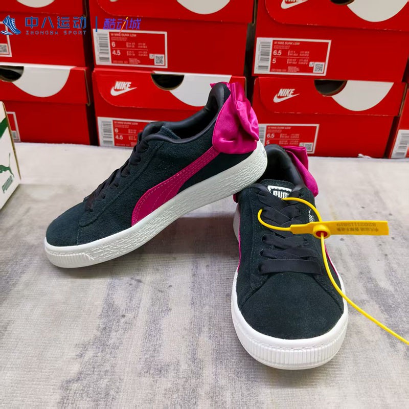 29码Puma彪马Suede Bow小童轻便透气一脚蹬运动休闲童鞋367318-04