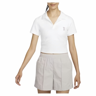 Nike耐克Sportswear女子紧身翻领运动休闲短袖polo衫HJ6852-100
