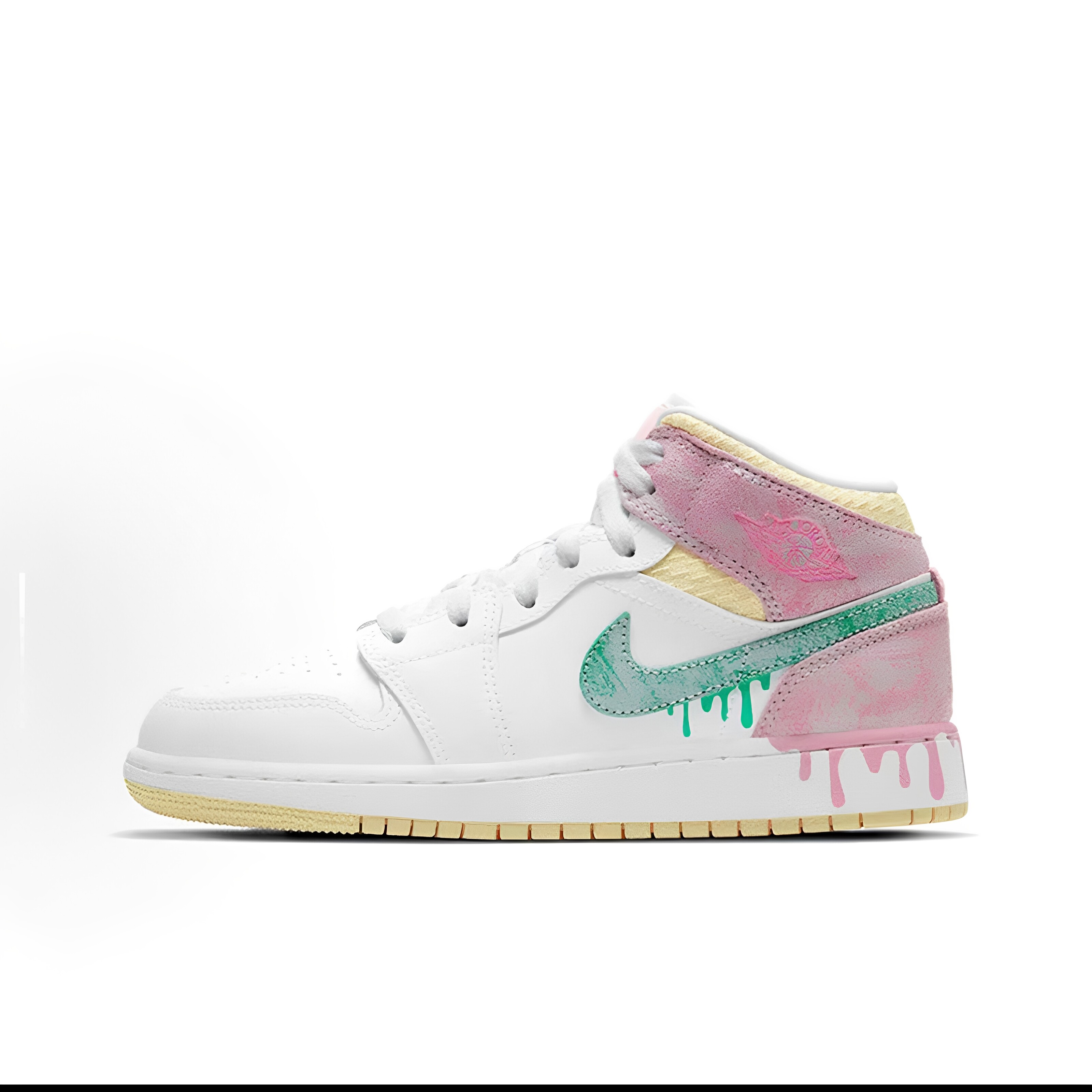 【35.5码】NIKE耐克JORDAN 1冰淇淋粉绿复古中帮板鞋DD1666-100