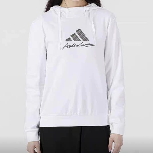 L-XL码Adidas阿迪达斯女子百搭柔软连帽休闲卫衣HF0007