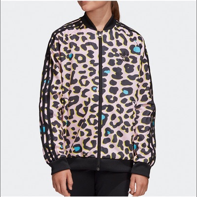 Adidas/阿迪达斯LZ SST儿童春秋舒适潮流豹纹印花针织外套FM9996