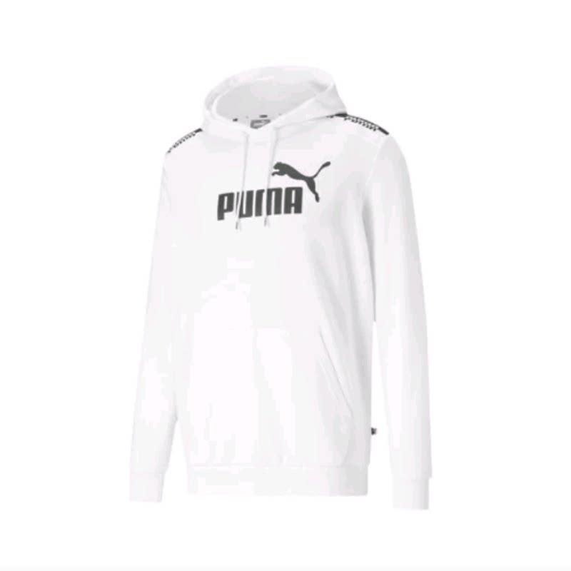 PUMA彪马日常连帽长袖白色印花套头休闲风百搭运动卫衣588816-02