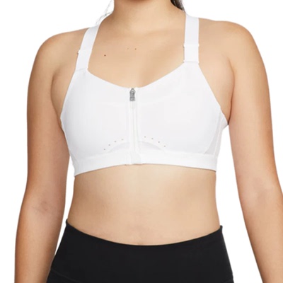 Nike耐克健身防震前拉链运动休闲高强度支撑内衣文胸DD0437-100