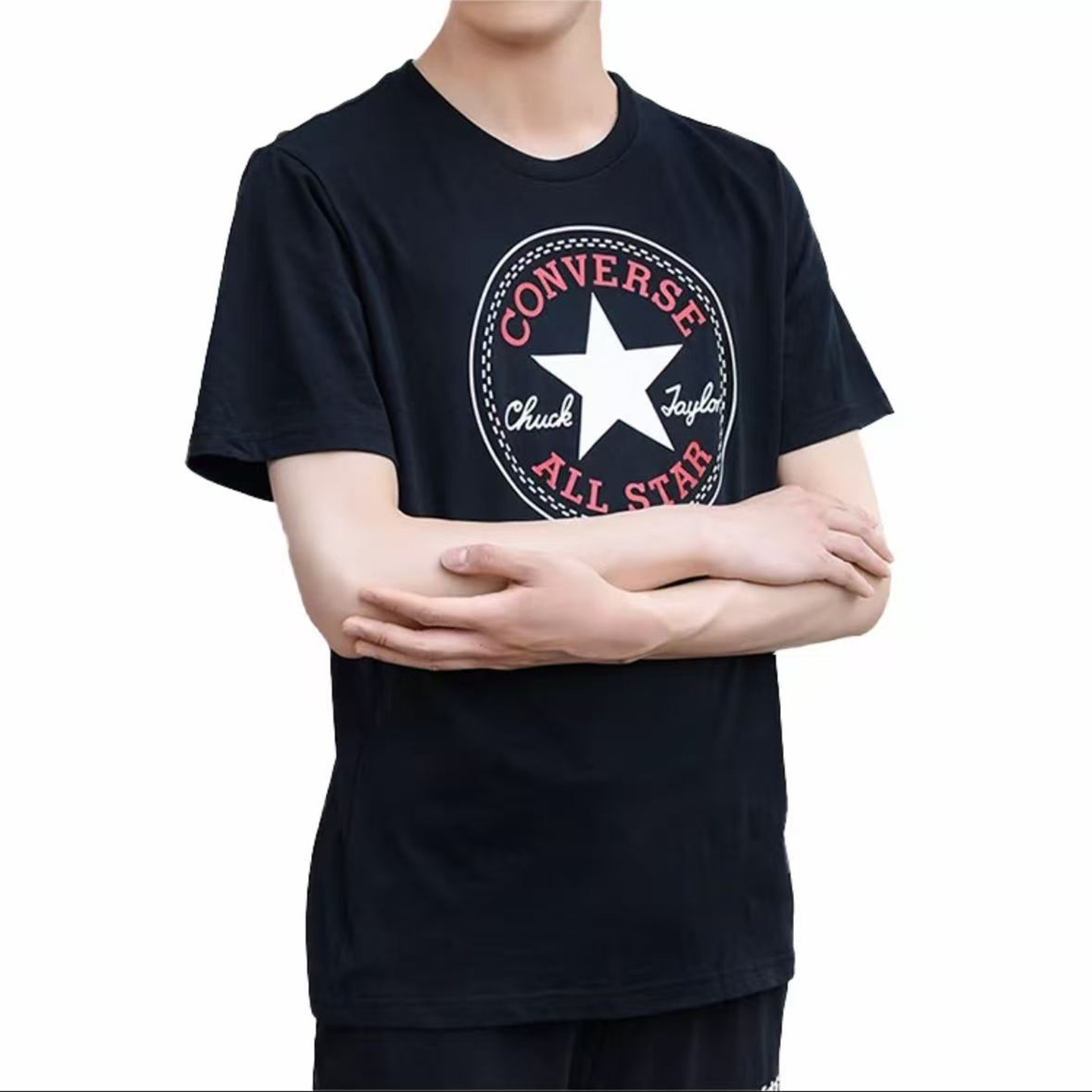 S-L码Converse匡威All Star男子经典印花圆领短袖T恤10007887-A01