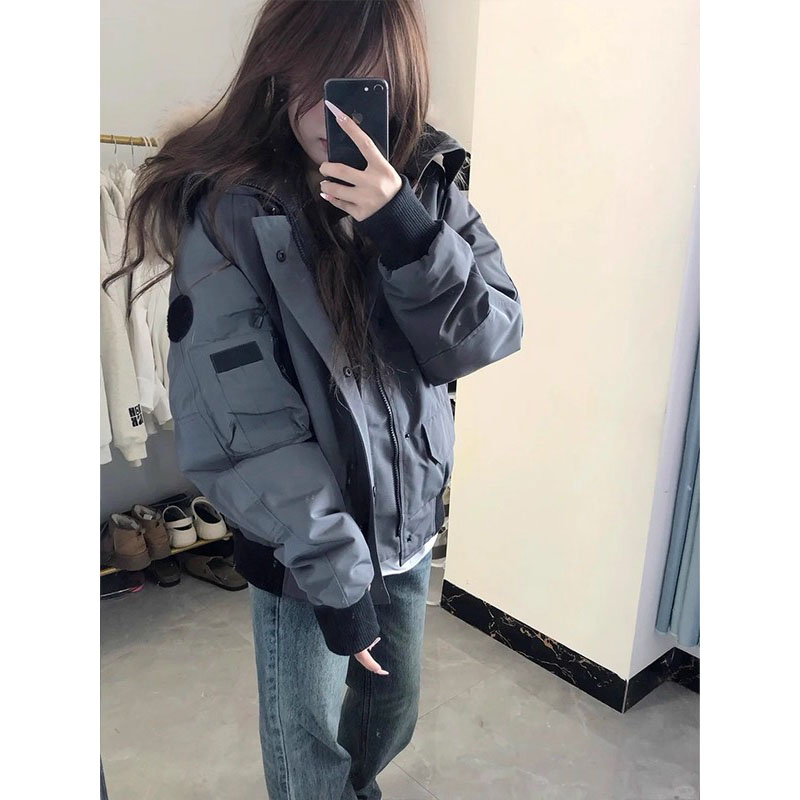 韩版时尚宽松美式羽绒棉服女秋冬季加厚派克服韩系小个子棉衣棉袄