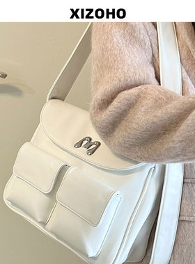 兮兮定制2025百搭通勤包小众单肩斜挎包学生上课包休闲托特包潮