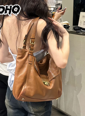 小众复古大容量包包女2025新款潮时尚单肩腋下包托特包通勤中古包