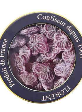包邮 法国进口零食礼物盒 糖果 Florent费罗伦 紫罗兰水果糖200g