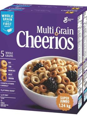 包邮加拿大进口通用磨坊Cheerios五谷混合谷物燕麦圈单盒620g早餐