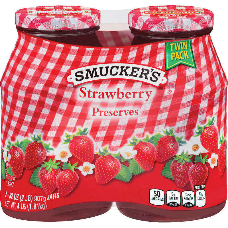 双瓶包邮美国进口 SMUCKER'S盛美家 精选大块果肉 草莓果酱 1.8KG