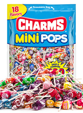 包邮美国进口糖果CHARMS棒棒糖18种口味350支装杰克逊喜爱的零食