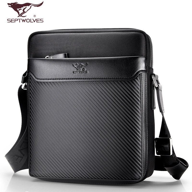 七匹狼男包单肩包男士斜挎包包牛津纺休闲商务单肩包帆布包小背包