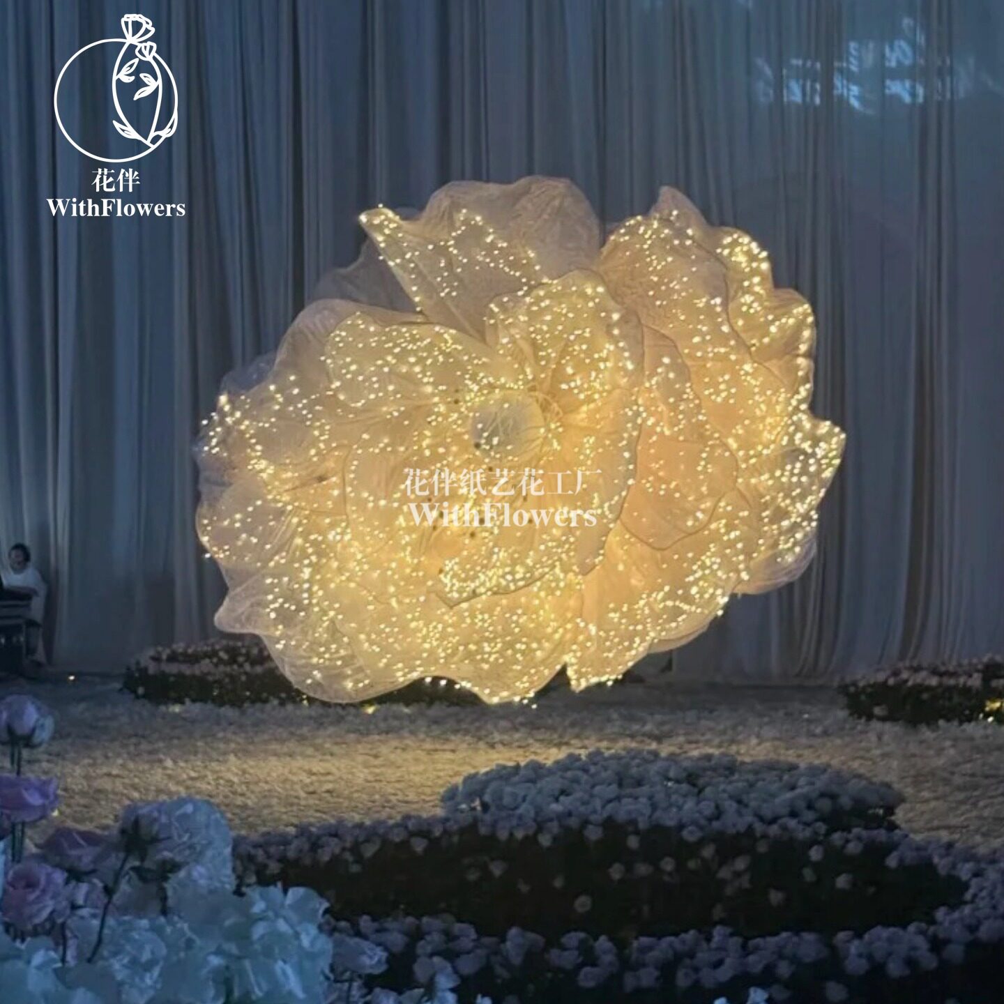 巨型纱艺星空大型点缀发光花装饰