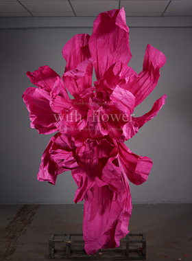 玫红色巨型纸艺花婚庆装饰婚礼纸花场景道具大型仿真花大花美塑花