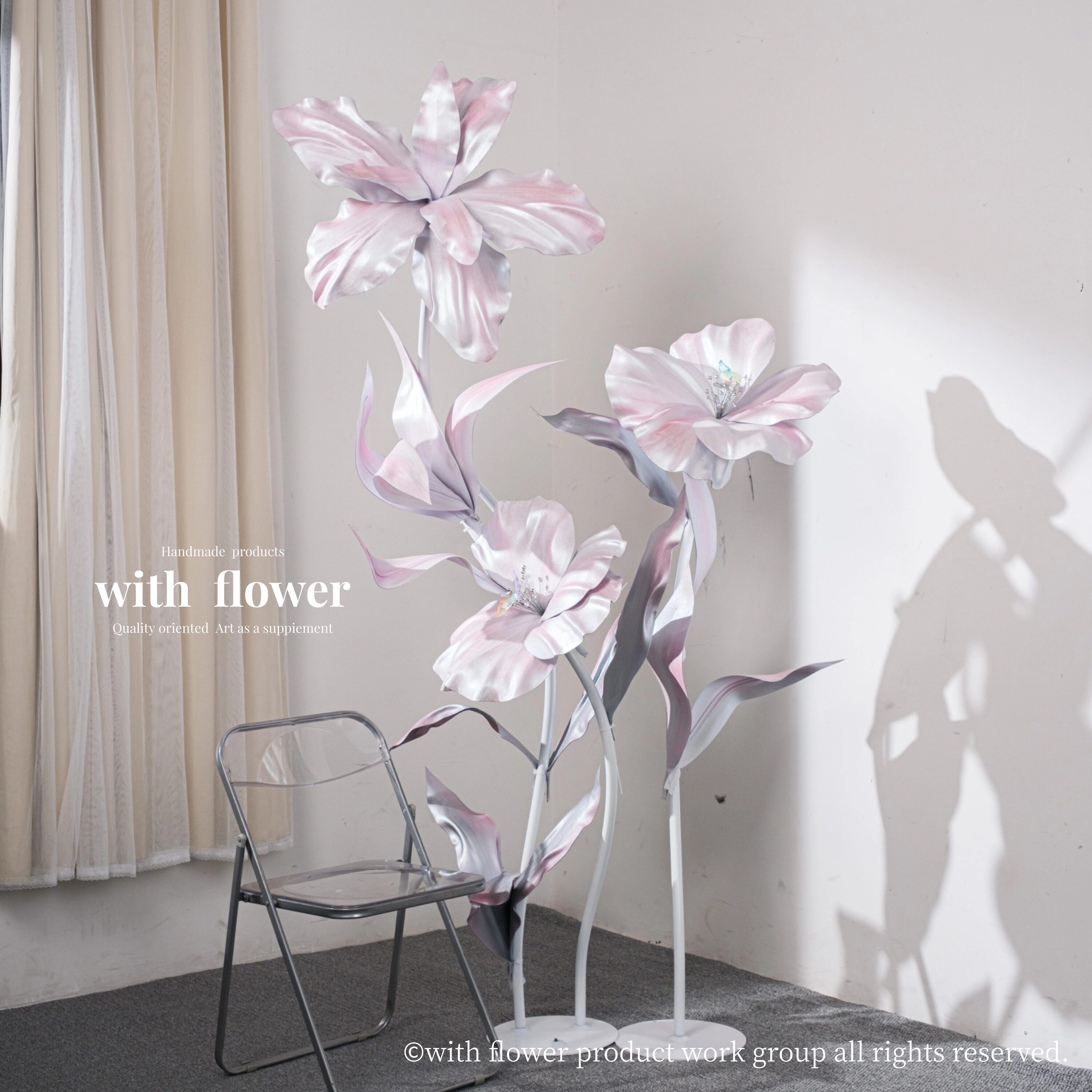 EVA巨型珠光虞美人摆件橱窗布置新款仿真花商场美陈装饰花艺防水