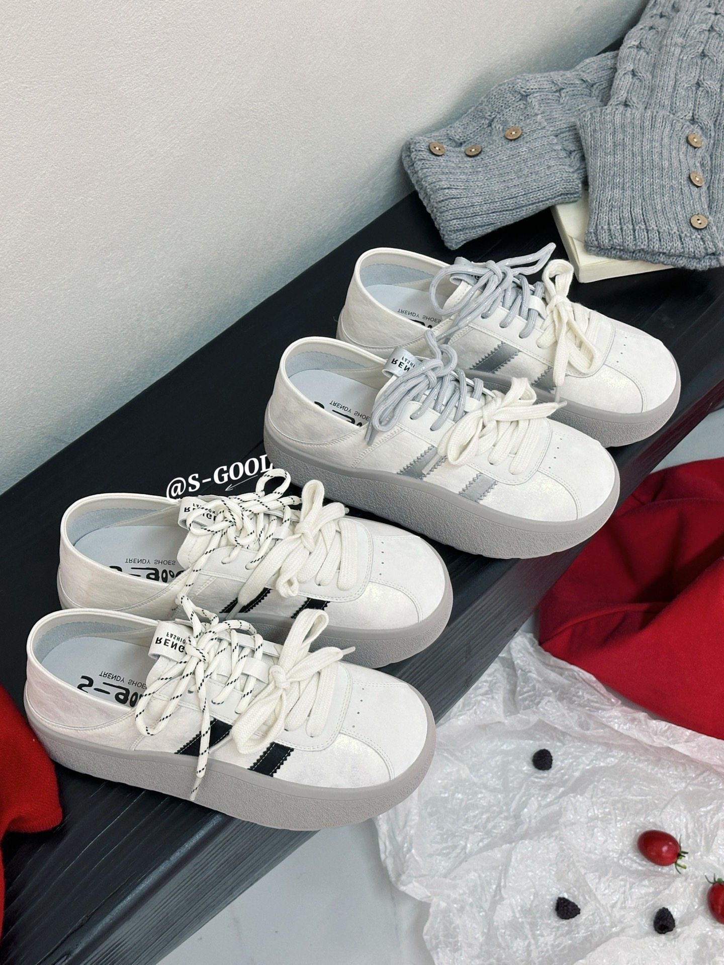 厚底轻便百搭两穿真皮小白鞋女2026新款女鞋春季复古透气小众板鞋,女鞋,德训鞋,淘宝优惠券,粉丝福利购,淘宝优惠卷