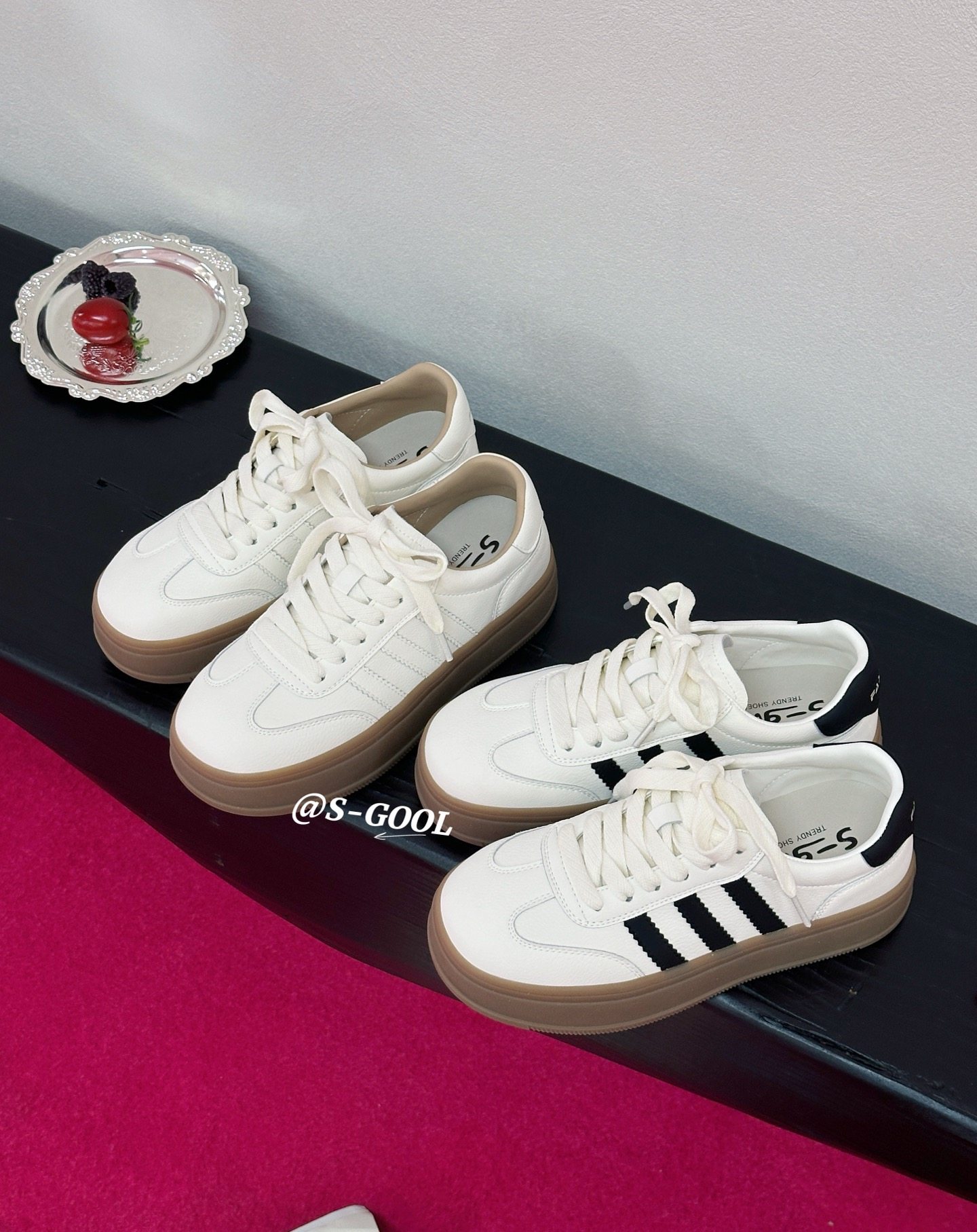 2026新款真皮厚底板鞋女透气休闲三条杠运动鞋时尚小白鞋德训鞋,女鞋,休闲板鞋,淘宝优惠券,粉丝福利购,淘宝优惠卷