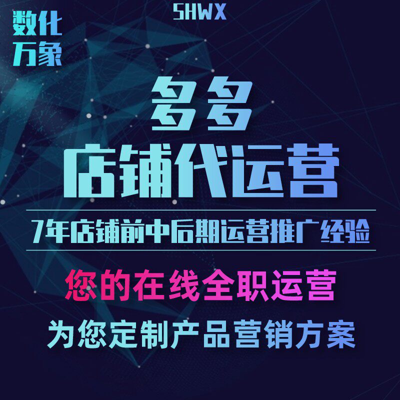 拼店多多店铺代运营推搜索人群推广淘宝天猫京东直通车整店托管