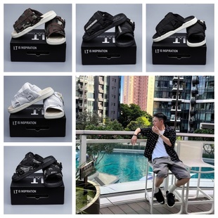 潮牌陈冠希同款clot visvim男士户外女夏一字厚底防滑藤原浩拖鞋